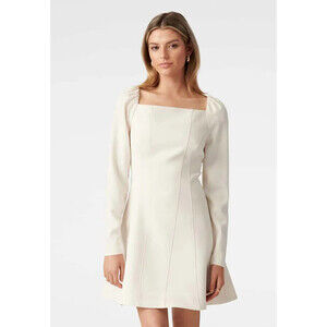 Ever New Women'sLong Sleeve Square Neck Mini Dress In Bone Sz 4 top quality $189